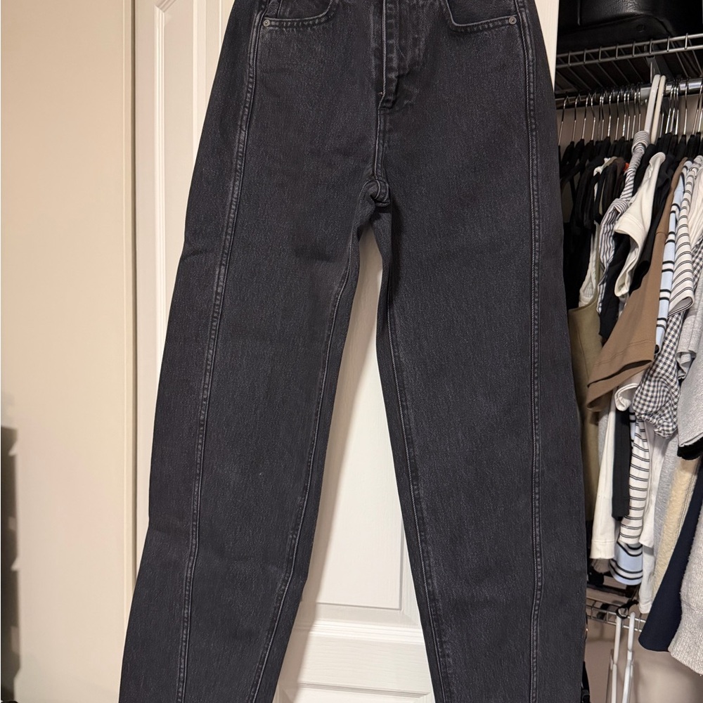 Denim Forum Black Straight Leg Jeans